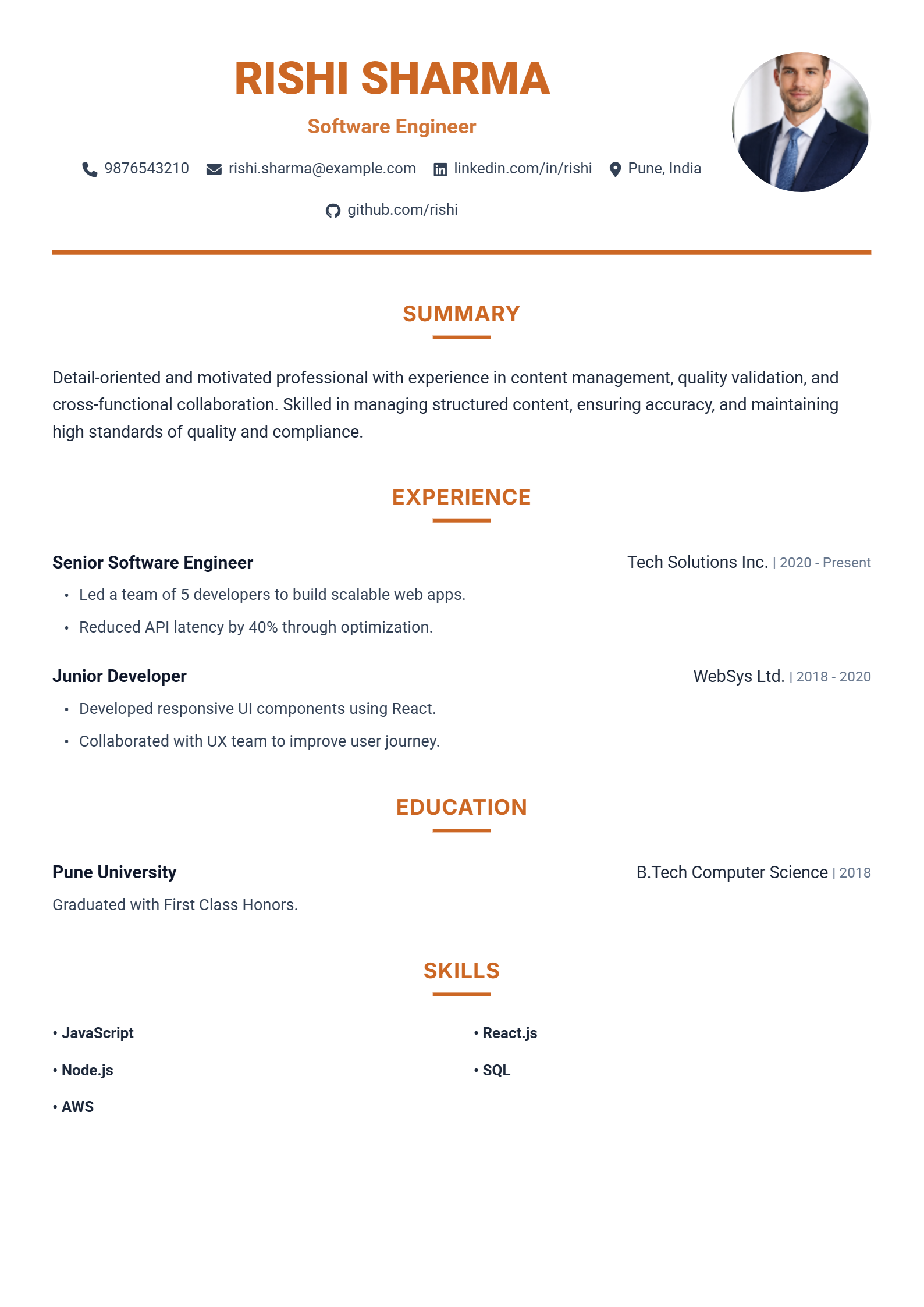 Executive ATS resume template